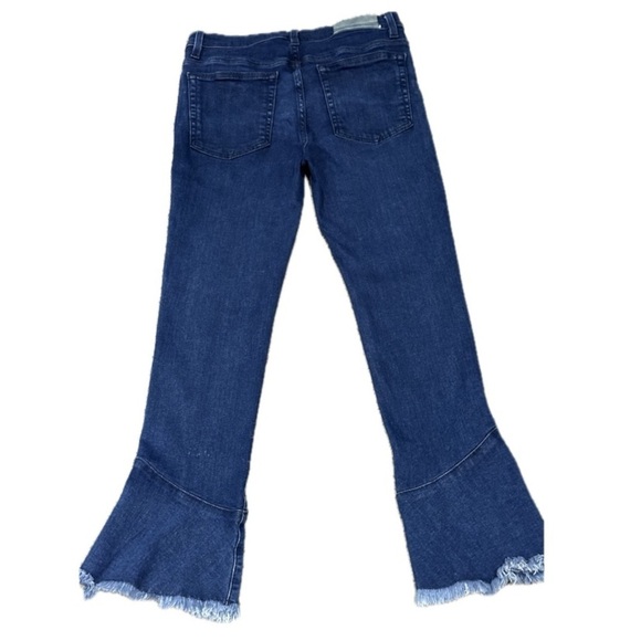 ππΈ IRO Berry High-Rise Flare Crop Jeans | Sz 28 | Frayed Hem Stretch Rocker Chic - Picture 2 of 7